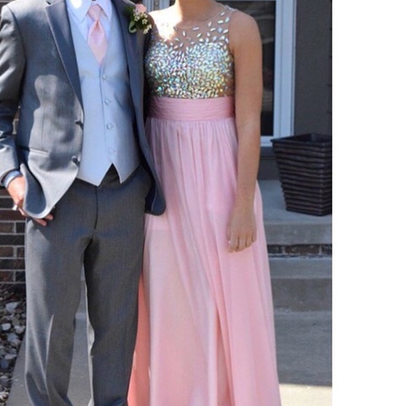 PINK JOVANI PROM DRESS - Picture 1 of 5
